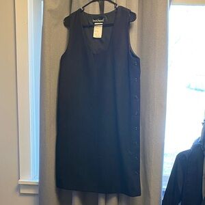 Harve Benard Black/Charcoal Midi Dress with Side Buttons